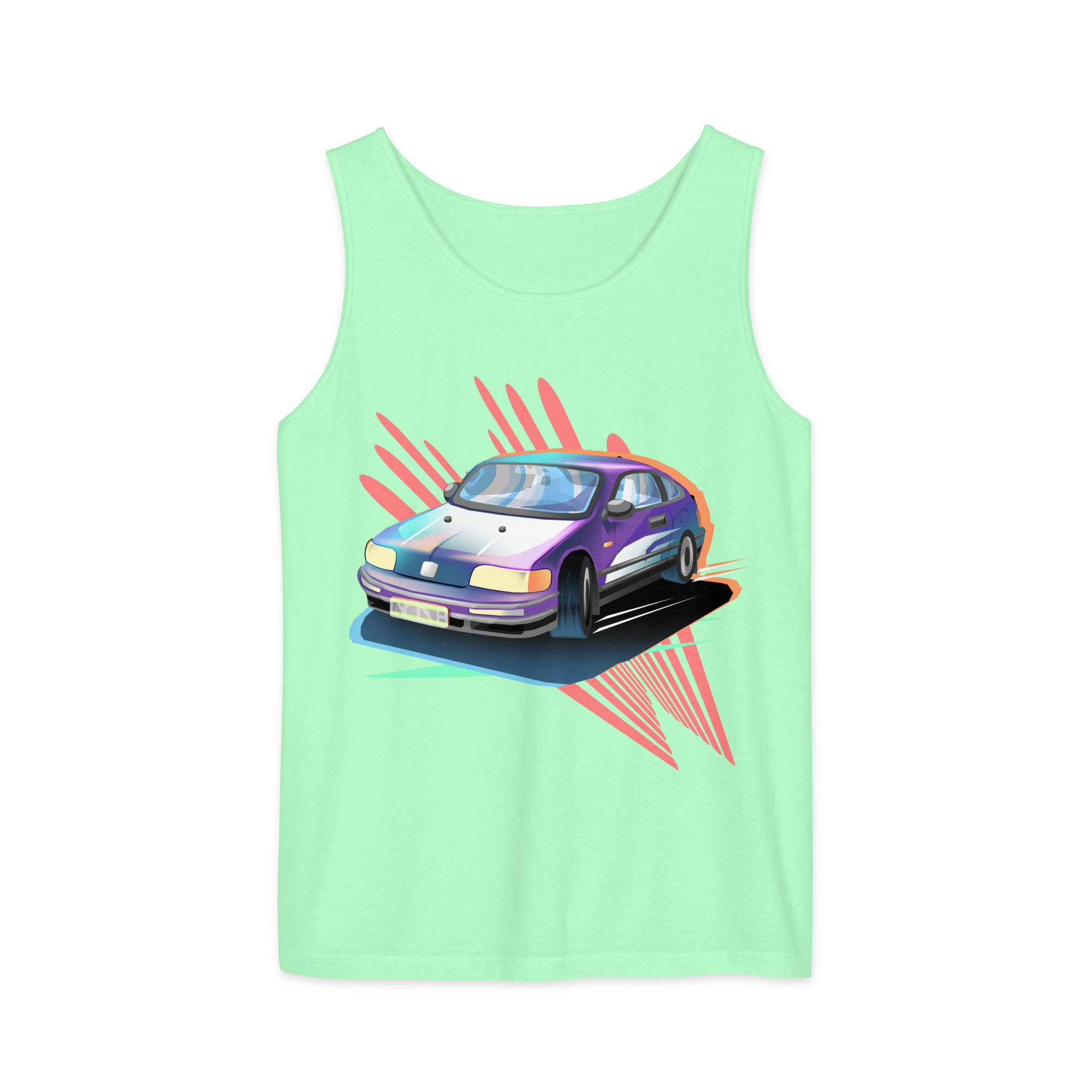 Compact Tuner Car (Unisex Garment-Dyed Tank Top) - Image 9