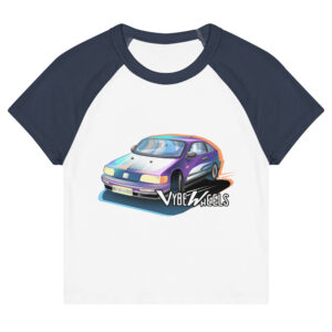 Compact Tuner Car (Women’s Micro Rib Raglan Baby Tee) - Image 4