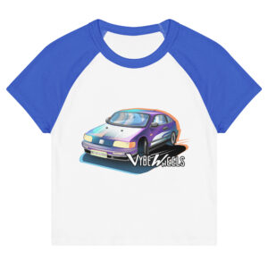Compact Tuner Car (Women’s Micro Rib Raglan Baby Tee)